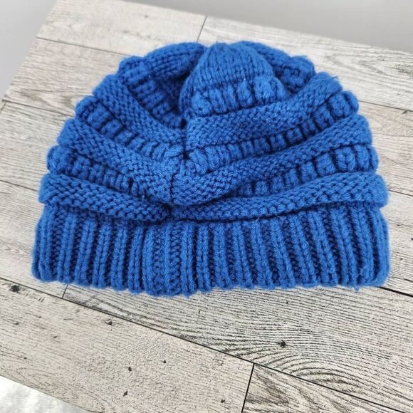 Super Star Blue Knit Beanie Baby Toddler OSFM - Picture 4 of 6